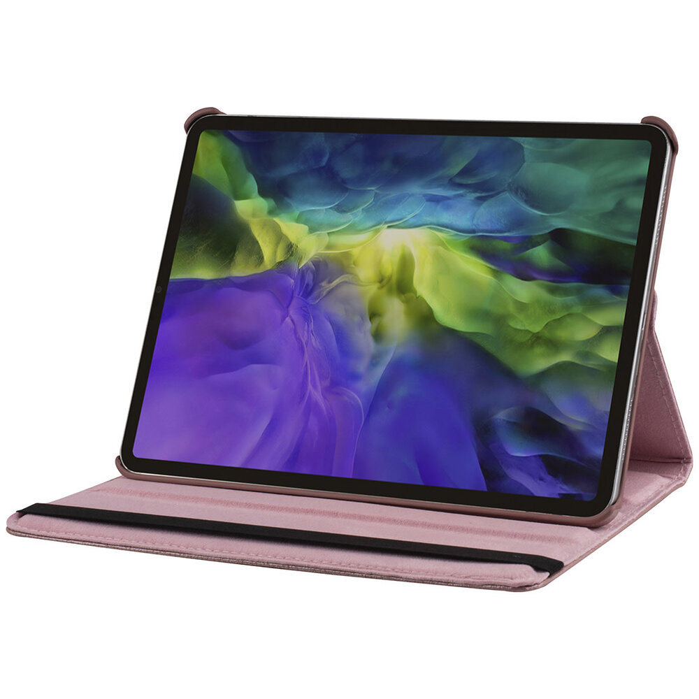 Apple iPad Pro 12.9 (2021) Book Case Tablethoes - Rose Gold - 360 Graden Draaibaar Apple iPad Pro 12.9 (2021) Book Case Tablethoes - Rose Gold - 360 Graden Draaibaar