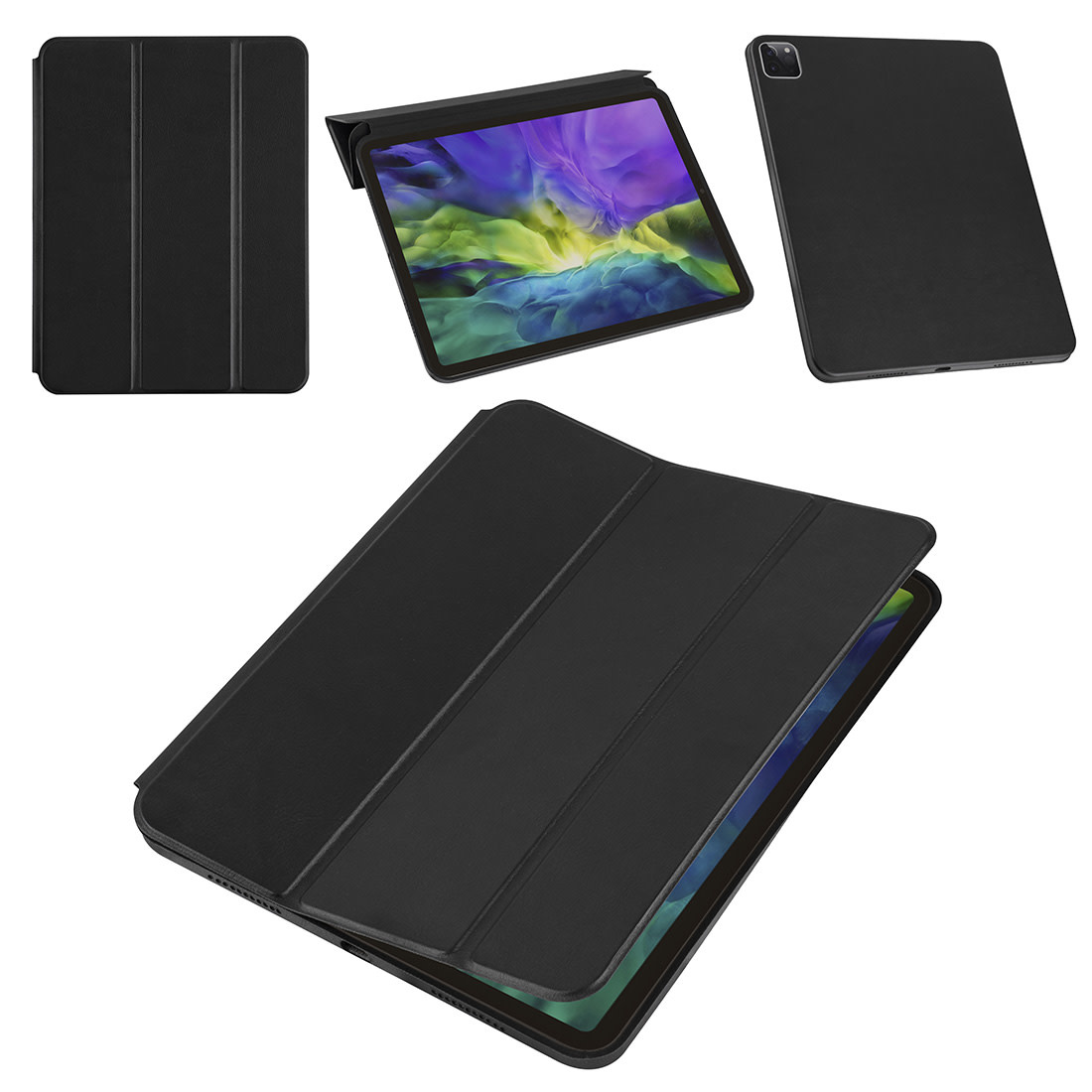 Apple iPad Pro 12.9 (2021) Book Case Tablethoes - Zwart - Smart Case, foto 5 van 5