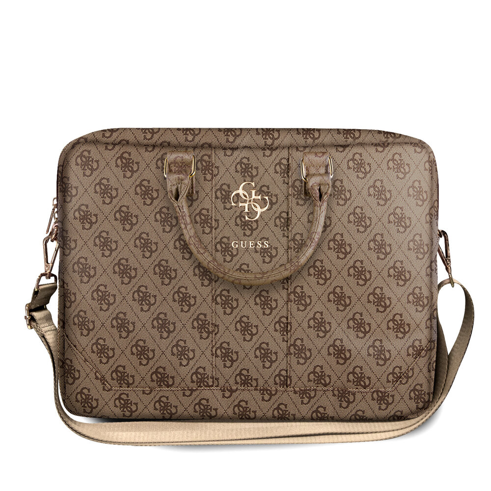 Guess Guess 15 Inch PU Leather Laptop- en Tablettas - Big 4G Logo - Bruin Guess Guess 15 Inch PU Leather Laptop- en Tablettas - Big 4G Logo - Bruin