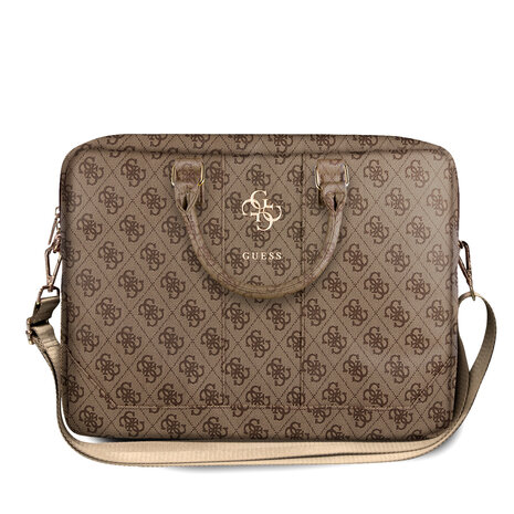 Guess Guess 15 Inch PU Leather Laptop- en Tablettas - Big 4G Logo - Bruin Guess Guess 15 Inch PU Leather Laptop- en Tablettas - Big 4G Logo - Bruin