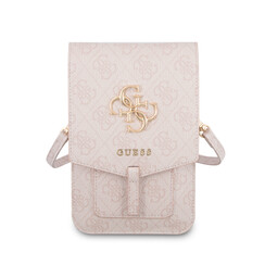 Guess 7 inch PU Leather Telefoontas - Wallet bag - Big 4G Logo -Roze