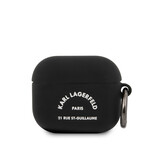 Karl Lagerfeld Etui AirPods en Silicone Karl Lagerfeld pour Airpod 3 - Blanc Logo RSG - Noir