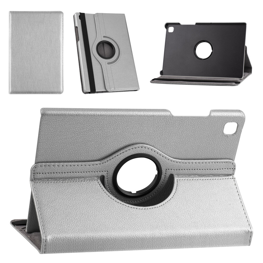 Samsung Tab A7 10.4 (2020) Book Case Tablethoes - Zilver - (T500-T505) - 360 graden draaibaar Samsung Tab A7 10.4 (2020) Book Case Tablethoes - Zilver - (T500-T505) - 360 graden draaibaar
