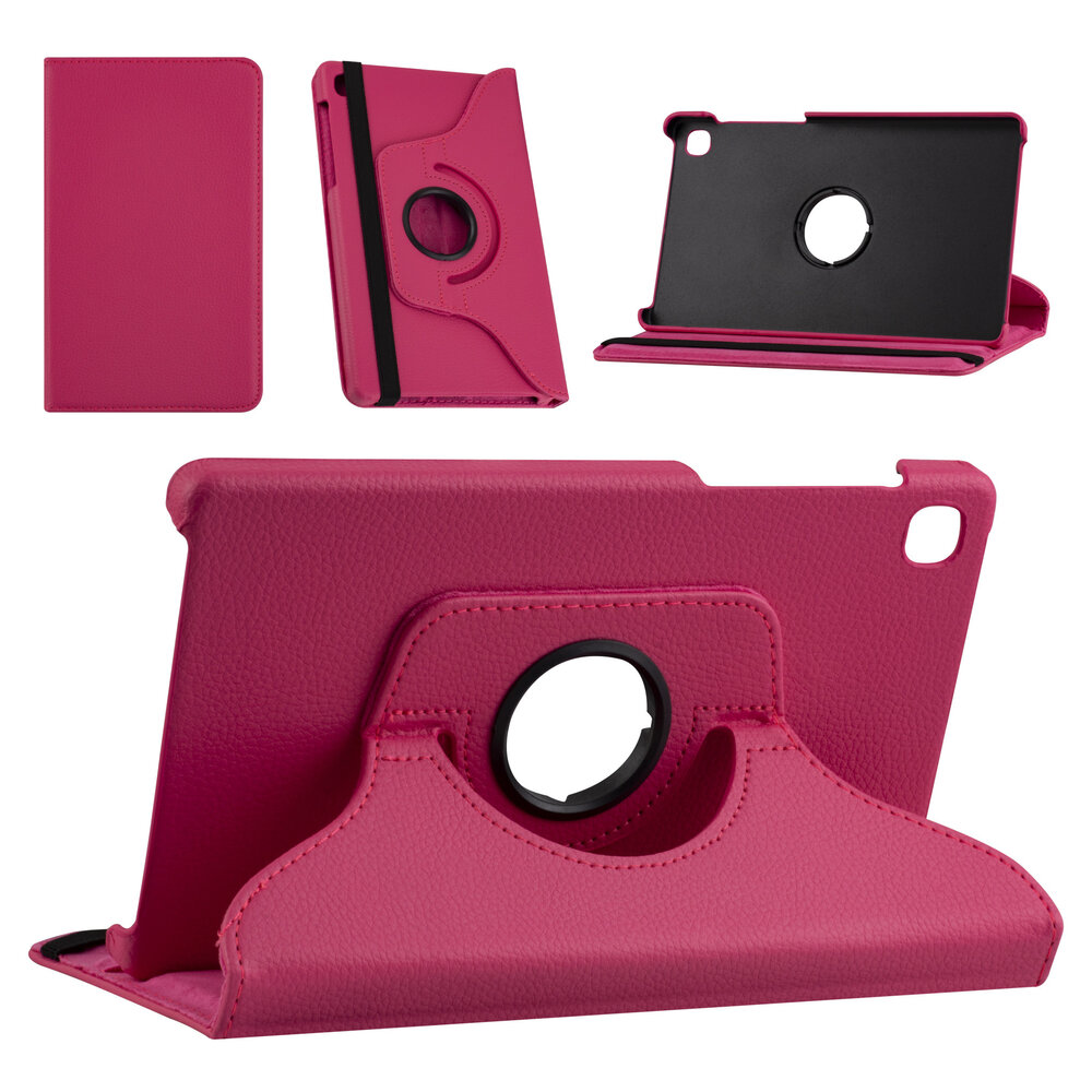 Samsung Tab A7 Lite 8.7 (2021) Book Case Tablethoes - Felroze - (T220-T225) - 360 graden draaibaar Samsung Tab A7 Lite 8.7 (2021) Book Case Tablethoes - Felroze - (T220-T225) - 360 graden draaibaar