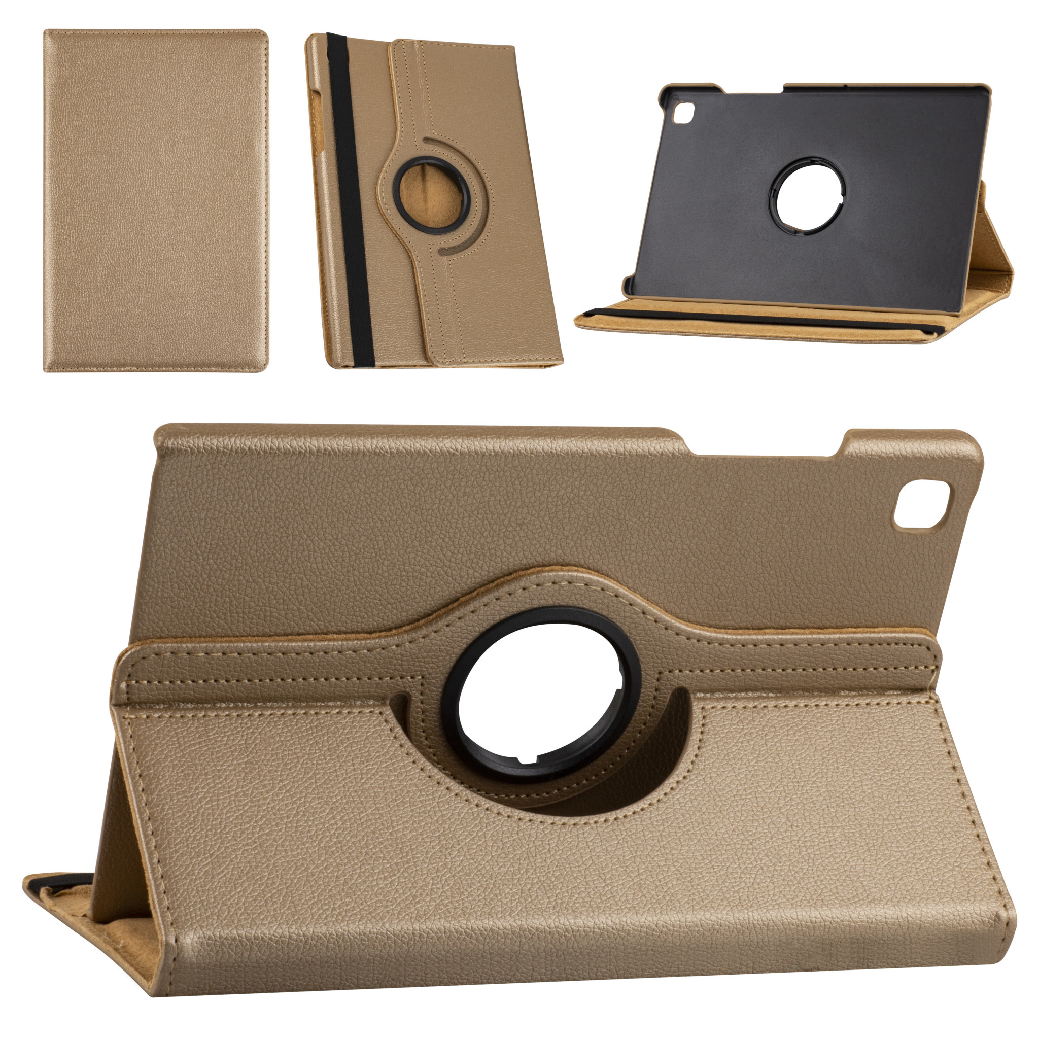 Samsung Tab A7 10.4 (2020) Book Case Tablethoes - Goud - (T500-T505) - 360 graden draaibaar, foto 4 van 4
