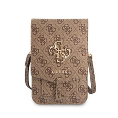 Guess 7 inch PU Leather Telefoontas - Wallet bag - Big 4G Logo - Bruin
