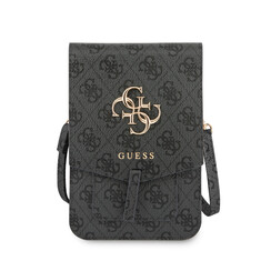 Guess 7 inch PU Leather Telefoontas - Wallet bag - Grijs - Big 4G Logo - GUWBG4GFGR