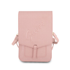 Guess 7 inch Telefoontas - Wallet Bag - Saffiano Leather - Roze