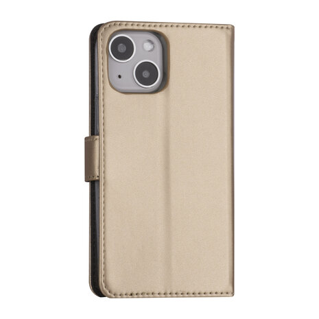 iPhone 13 Mini Booktype hoesje - Goud - Pasjeshouder - Magneetsluiting iPhone 13 Mini Booktype hoesje - Goud - Pasjeshouder - Magneetsluiting