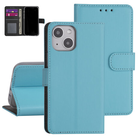 iPhone 13 Mini Booktype hoesje - LichtBlauw - Pasjeshouder - Magneetsluiting iPhone 13 Mini Booktype hoesje - LichtBlauw - Pasjeshouder - Magneetsluiting