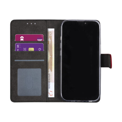 iPhone 13 Book type housse - Rouge - Porte-cartes - Fermeture magnetique iPhone 13 Book type housse - Rouge - Porte-cartes - Fermeture magnetique