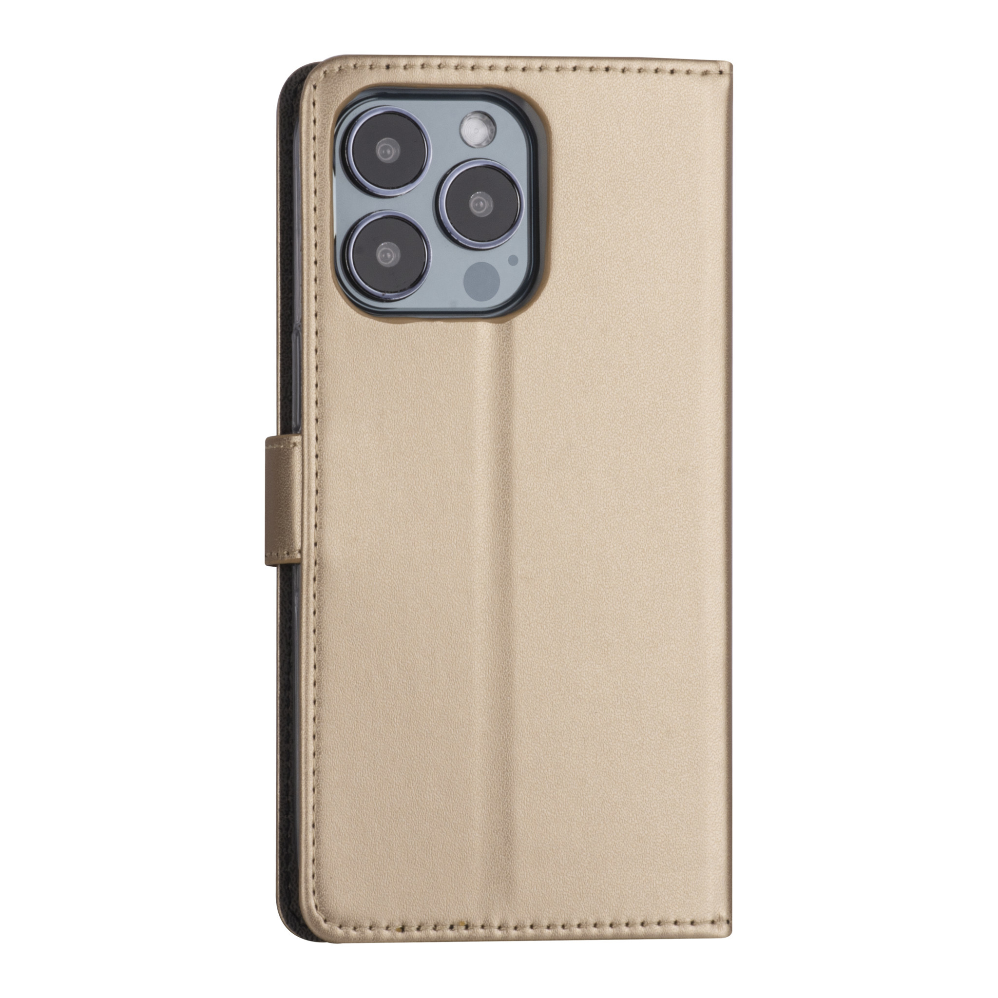 iPhone 13 Pro Booktype hoesje - Goud - Pasjeshouder - Magneetsluiting, foto 3 van 4