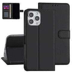 iPhone 13 Pro Max Book-Case hul - Schwarz - Kartenhalter - Magnetverschluss