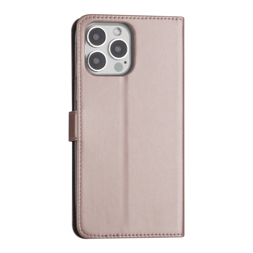 iPhone 13 Pro Max Book-Case hul - Rose Gold - Kartenhalter - Magnetverschluss iPhone 13 Pro Max Book-Case hul - Rose Gold - Kartenhalter - Magnetverschluss