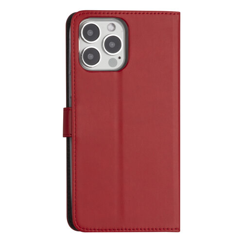 iPhone 13 Pro Max Book type case - Red - Card holder - Magnetic closure