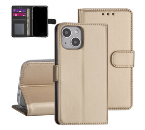 iPhone 13 Mini Booktype hoesje - Goud - Pasjeshouder - Magneetsluiting iPhone 13 Mini Booktype hoesje - Goud - Pasjeshouder - Magneetsluiting