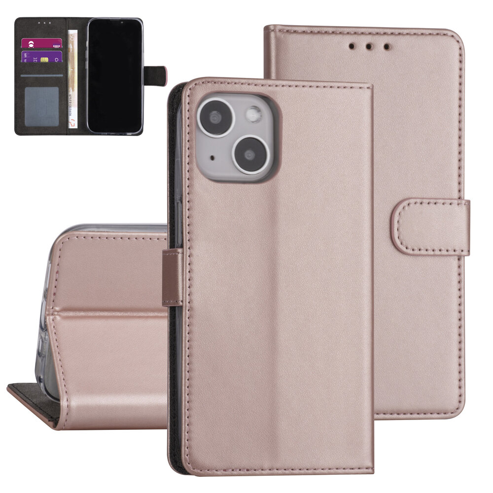 iPhone 13 Book-Case hul - Rose Gold - Kartenhalter - Magnetverschluss iPhone 13 Book-Case hul - Rose Gold - Kartenhalter - Magnetverschluss