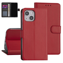 iPhone 13 Booktype hoesje - Rood - Pasjeshouder - Magneetsluiting