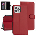 iPhone 13 Pro Max Book type case - Red - Card holder - Magnetic closure