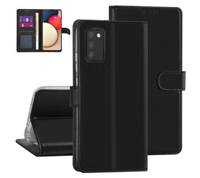 Samsung Galaxy A02s Booktype hoesje - Zwart - Pasjeshouder - Magneetsluiting Samsung Galaxy A02s Booktype hoesje - Zwart - Pasjeshouder - Magneetsluiting