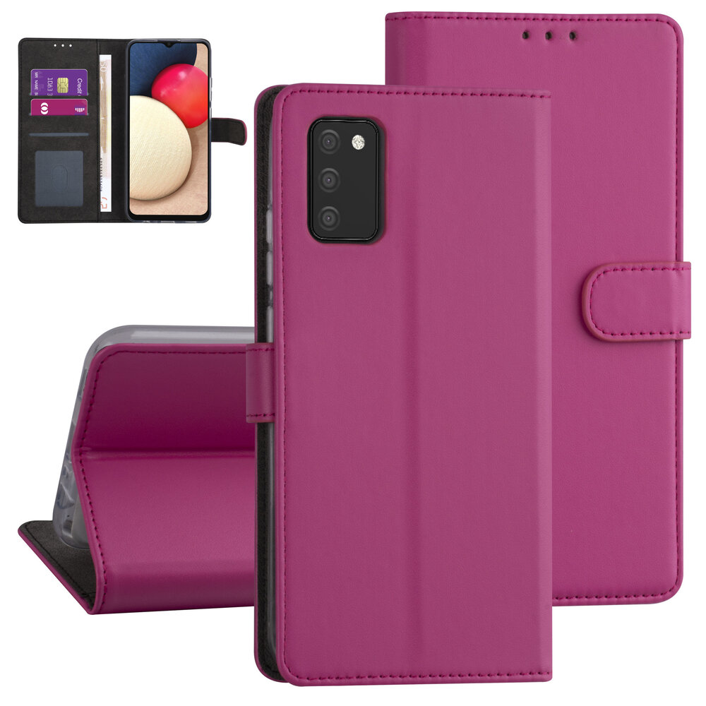 Samsung Galaxy A02s Book-Case hul - Hot Pink - Kartenhalter - Magnetverschluss Samsung Galaxy A02s Book-Case hul - Hot Pink - Kartenhalter - Magnetverschluss