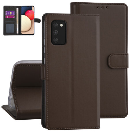 Samsung Galaxy A02s Book-Case hul - Braun - Kartenhalter - Magnetverschluss Samsung Galaxy A02s Book-Case hul - Braun - Kartenhalter - Magnetverschluss