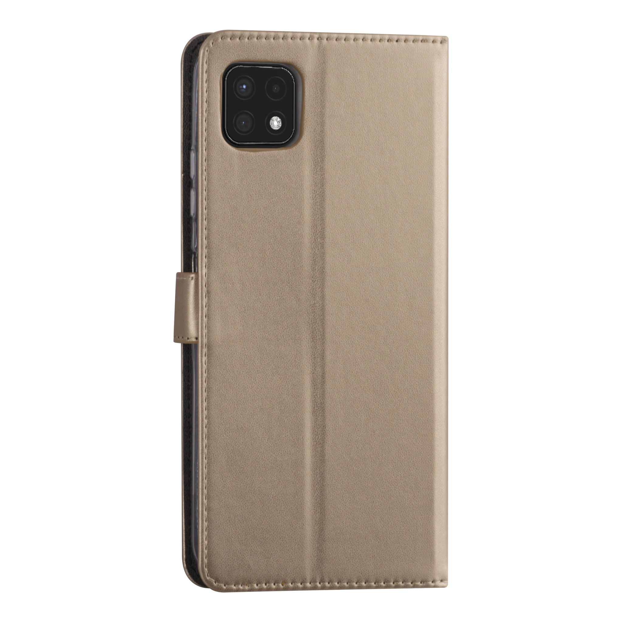 Samsung Galaxy A22 5G Booktype hoesje - Goud - Pasjeshouder - Magneetsluiting, foto 3 van 4
