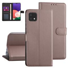 Samsung Galaxy A22 5G Book type case - Rose Gold - Card holder - Magnetic closure