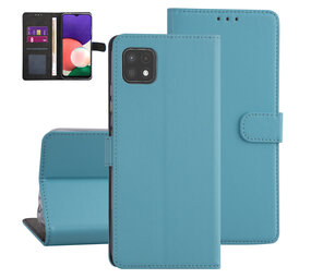 Samsung Galaxy A22 5G Booktype hoesje - LichtBlauw - Pasjeshouder - Magneetsluiting Samsung Galaxy A22 5G Booktype hoesje - LichtBlauw - Pasjeshouder - Magneetsluiting