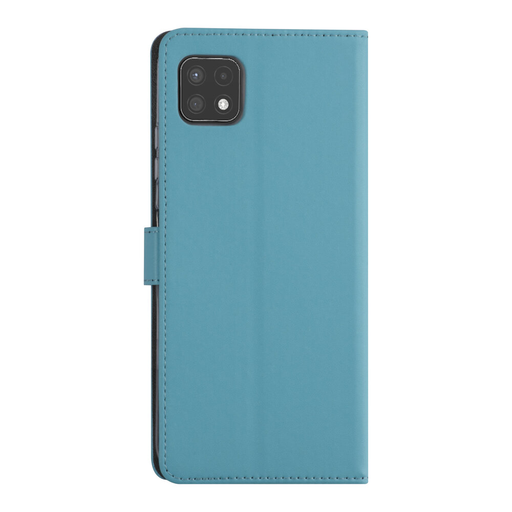Samsung Galaxy A22 5G Book type case - Light Blue - Card holder - Magnetic closure Samsung Galaxy A22 5G Book type case - Light Blue - Card holder - Magnetic closure