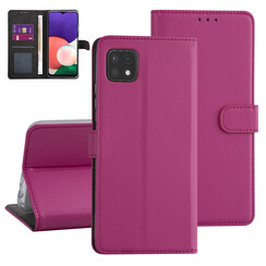 Samsung Galaxy A22 5G Book type case - Hot Pink - Card holder - Magnetic closure