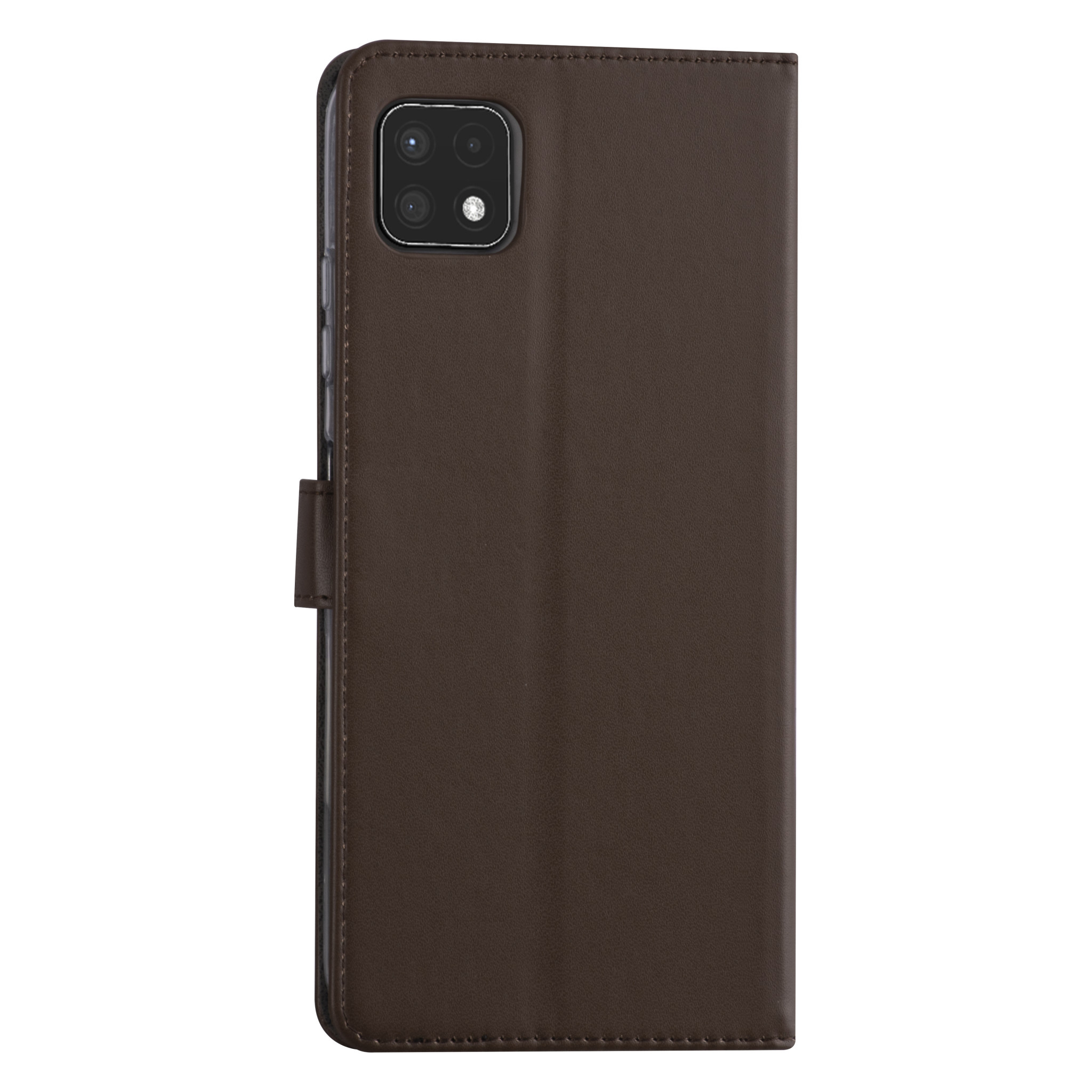 Samsung Galaxy A22 5G Booktype hoesje - Bruin - Pasjeshouder - Magneetsluiting, foto 3 van 4