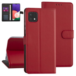 Samsung Galaxy A22 5G Book type case - Red - Card holder - Magnetic closure