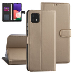 Samsung Galaxy A22 5G Booktype hoesje - Goud - Pasjeshouder - Magneetsluiting
