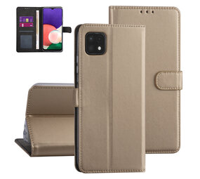 Samsung Galaxy A22 5G Book type housse - Or - Porte-cartes - Fermeture magnétique Samsung Galaxy A22 5G Book type housse - Or - Porte-cartes - Fermeture magnétique