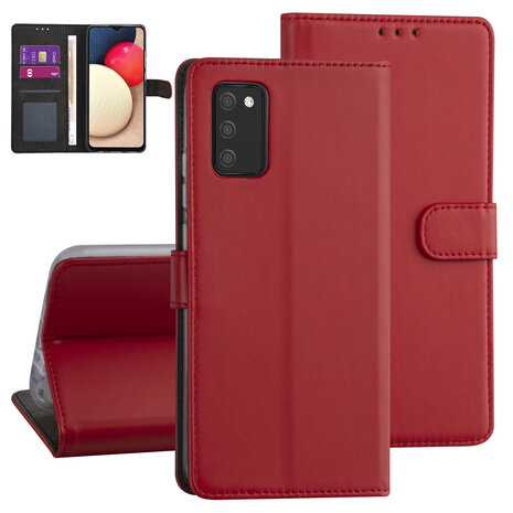 Samsung Galaxy A02s Booktype hoesje - Rood - Pasjeshouder - Magneetsluiting Samsung Galaxy A02s Booktype hoesje - Rood - Pasjeshouder - Magneetsluiting