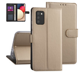 Samsung Galaxy A02s Book type case - Gold - Card holder - Magnetic closure Samsung Galaxy A02s Book type case - Gold - Card holder - Magnetic closure