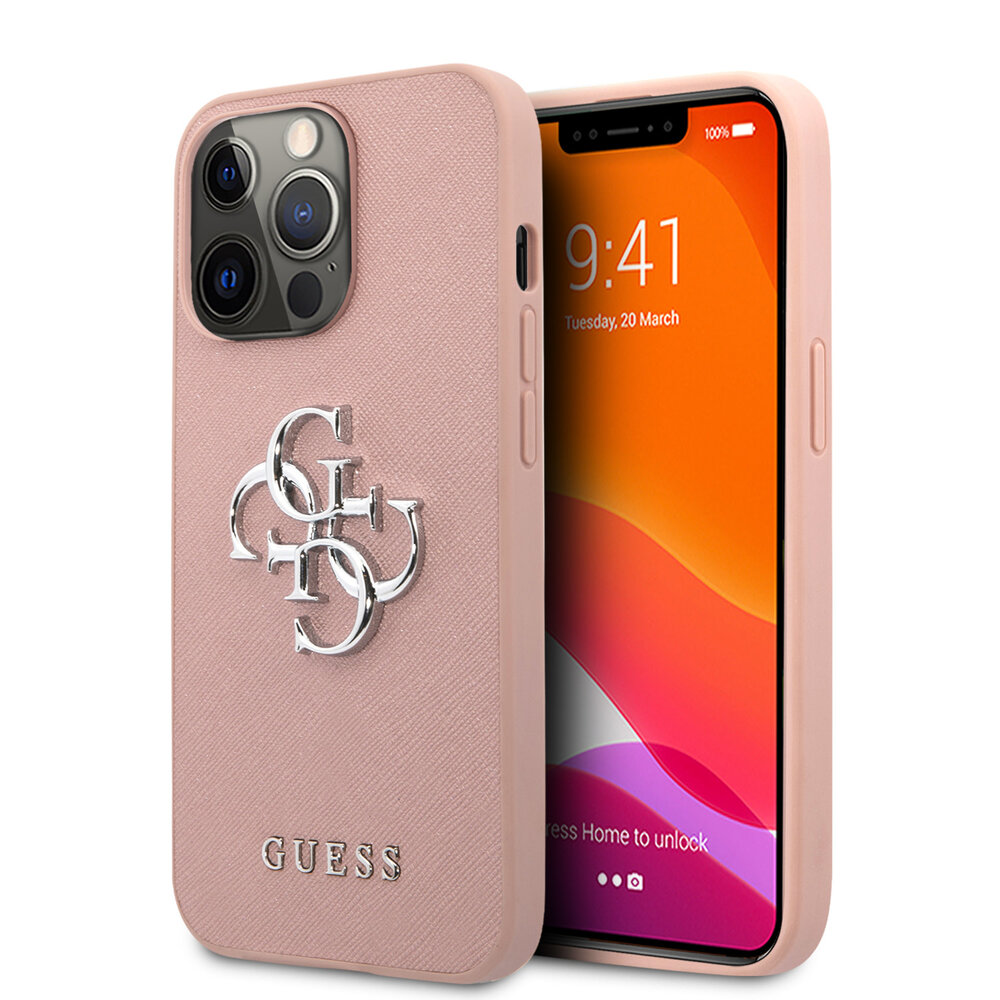 Guess Guess iPhone 13 Pro Hardcase Backcover - Big 4G Logo - Roze Guess Guess iPhone 13 Pro Hardcase Backcover - Big 4G Logo - Roze