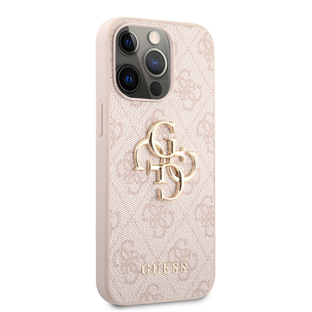 Guess Guess iPhone 13 Pro Max Coque arrière rigide - Gold 4G Logo - Rose Guess Guess iPhone 13 Pro Max Coque arrière rigide - Gold 4G Logo - Rose