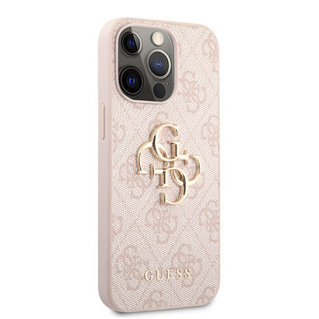 Guess Guess iPhone 13 Pro Max Coque arrière rigide - Gold 4G Logo - Rose Guess Guess iPhone 13 Pro Max Coque arrière rigide - Gold 4G Logo - Rose