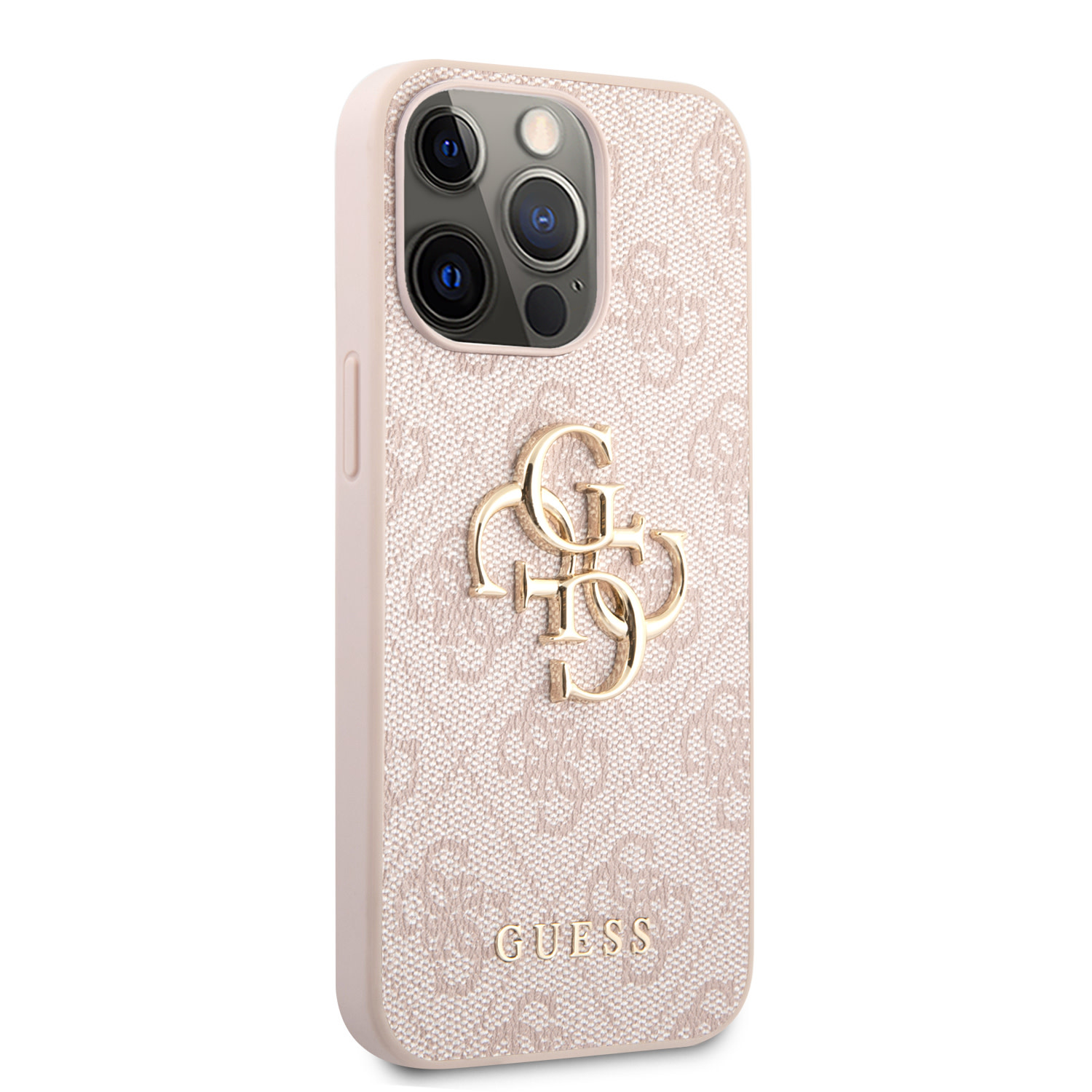 Guess Guess iPhone 13 Pro Max Hardcase Backcover - Gold 4G Logo - Roze, foto 4 van 6
