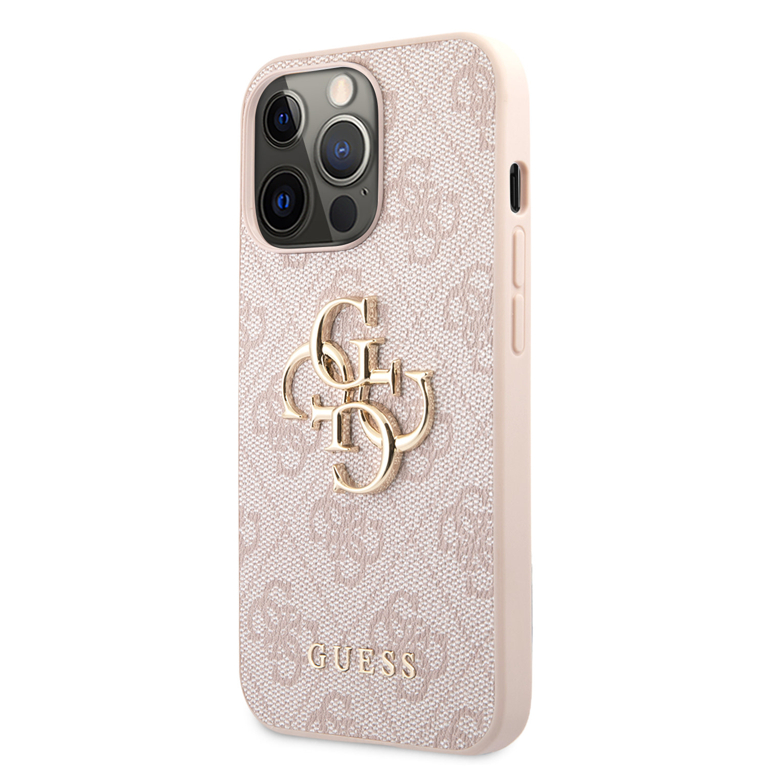 Guess Guess iPhone 13 Pro Max Hardcase Backcover - Gold 4G Logo - Roze, foto 2 van 6