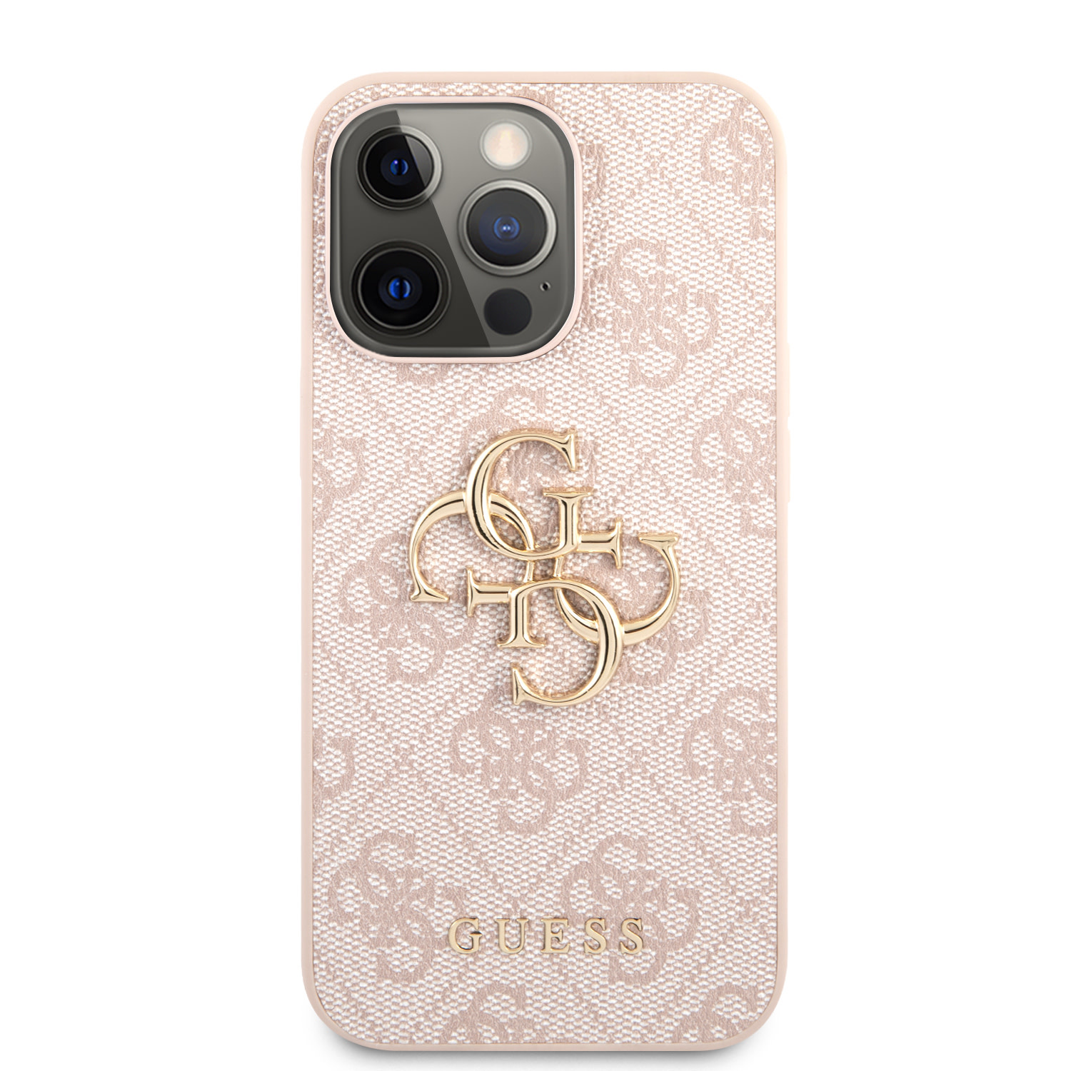 Guess Guess iPhone 13 Pro Max Hardcase Backcover - Gold 4G Logo - Roze, foto 3 van 6