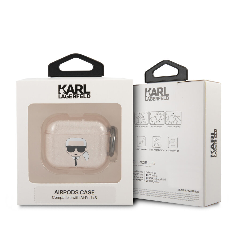 Karl Lagerfeld Karl Lagerfeld Airpods 3 Case - Glitter - Karl - Goud Karl Lagerfeld Karl Lagerfeld Airpods 3 Case - Glitter - Karl - Goud