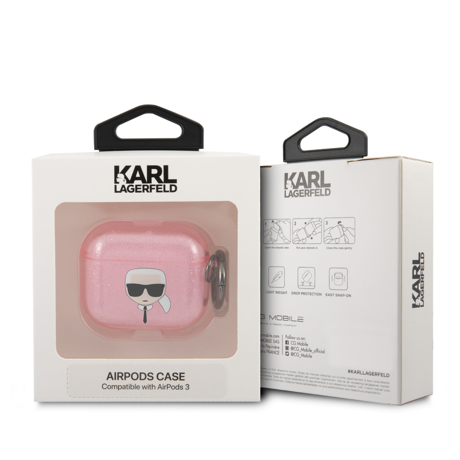 Karl Lagerfeld Karl Lagerfeld Airpods 3 Case - Glitter - Karl - Roze, foto 3 van 3