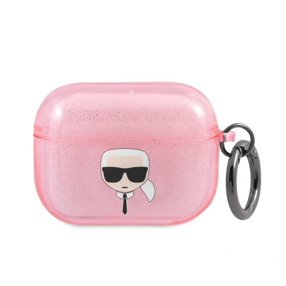 Karl Lagerfeld Karl Lagerfeld Airpods Pro & Pro 2 Case - Glitter - Karl - Pink Karl Lagerfeld Karl Lagerfeld Airpods Pro & Pro 2 Case - Glitter - Karl - Pink