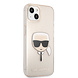 Karl Lagerfeld Karl Lagerfeld iPhone 13 Mini Coque arrière rigide - Glitter - Karl's head - Transparent Gold - Transparent Karl Lagerfeld Karl Lagerfeld iPhone 13 Mini Coque arrière rigide - Glitter - Karl's head - Transparent Gold - Transparent