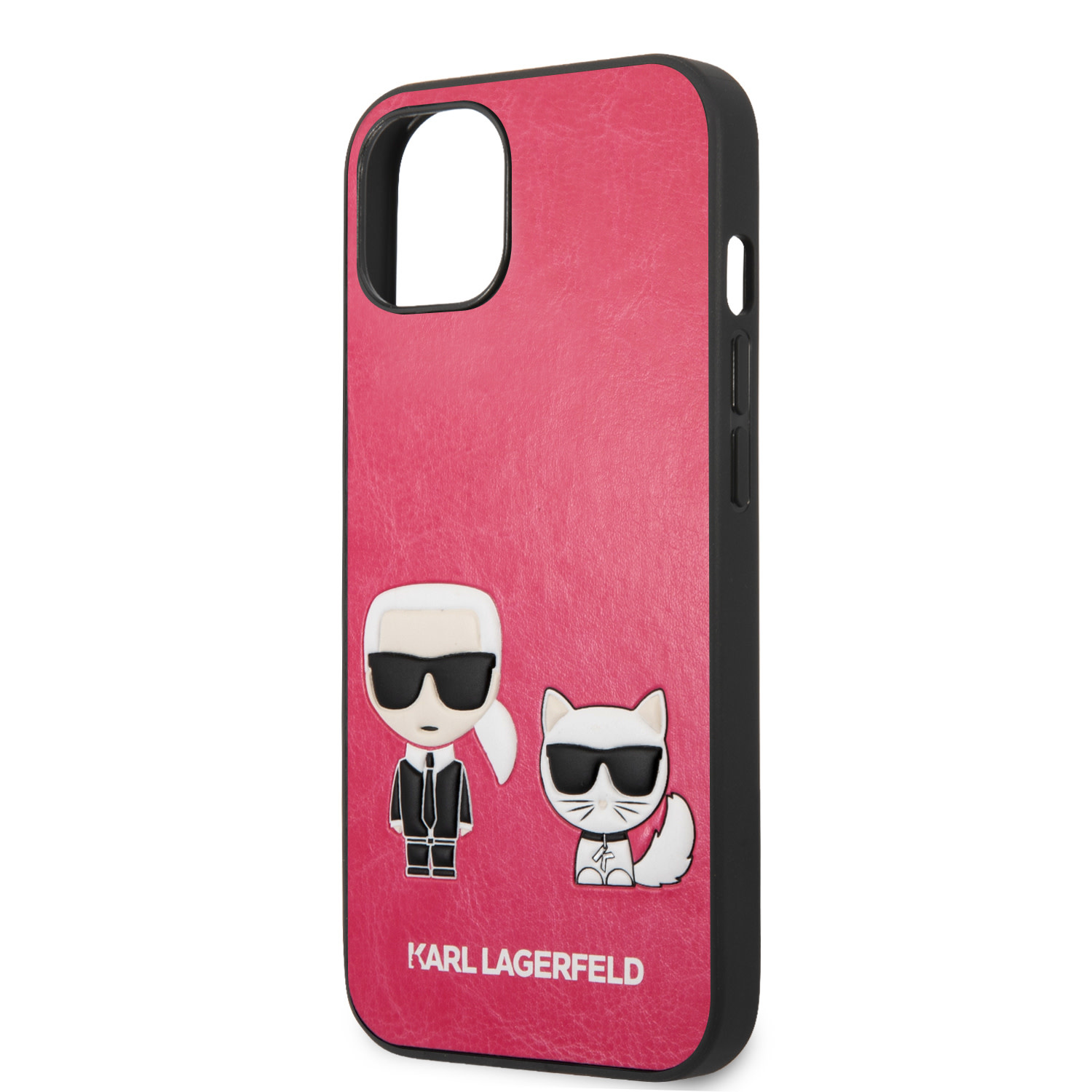 Karl Lagerfeld Karl Lagerfeld iPhone 13 Mini Hardcase Backcover - Karl & Choupette - Fuchsia, foto 6 van 6
