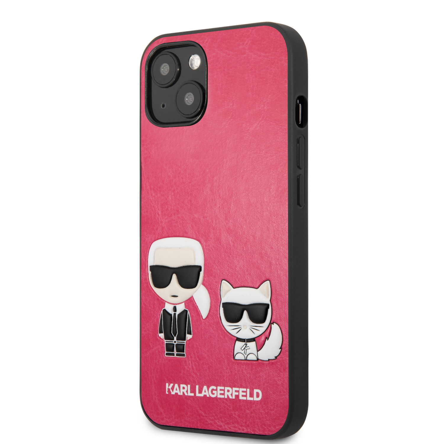 Karl Lagerfeld Karl Lagerfeld iPhone 13 Mini Hardcase Backcover - Karl & Choupette - Fuchsia, foto 2 van 6
