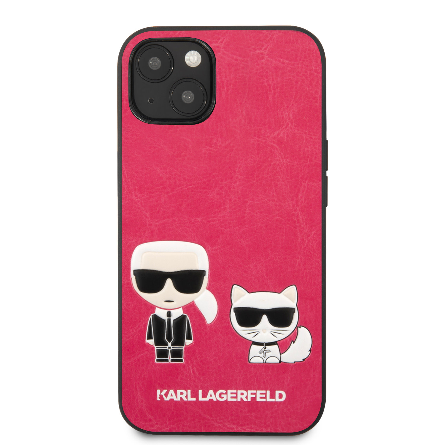 Karl Lagerfeld Karl Lagerfeld iPhone 13 Mini Hardcase Backcover - Karl & Choupette - Fuchsia, foto 3 van 6